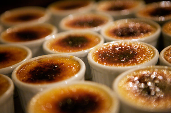 Blackcurrant and White Chocolate Creme Brulee