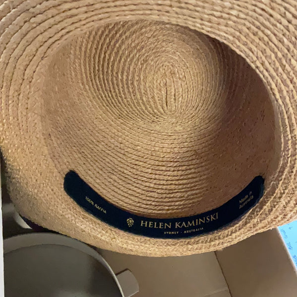 Vintage Helen Kaminksi Straw Hat with Ribbon