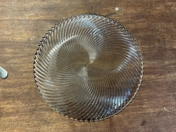 Preloved Round Glass Platter 31cm