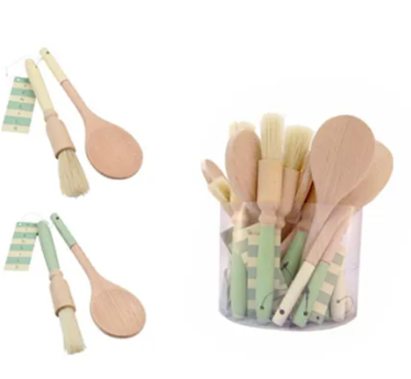 T&G Spoon Brush Set Green/Cream