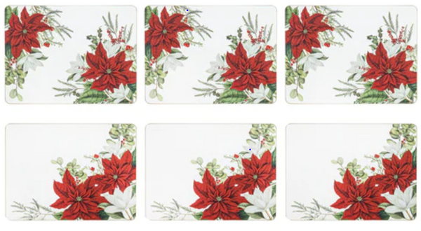 Poinsettia Assorted 6pk Placemats
