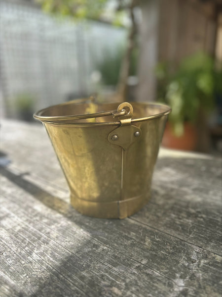 Vintage Brass Ice Bucket with Handle