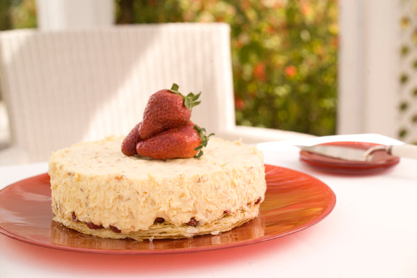 White Chocolate and Strawberry Mousse Cake