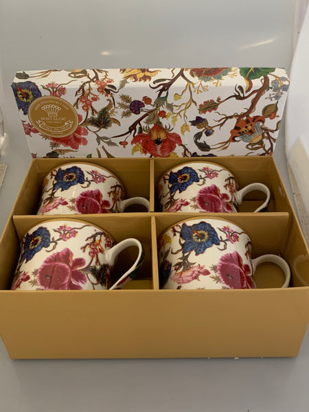 William Morris Fine Bone China 4 Mug Gift Box