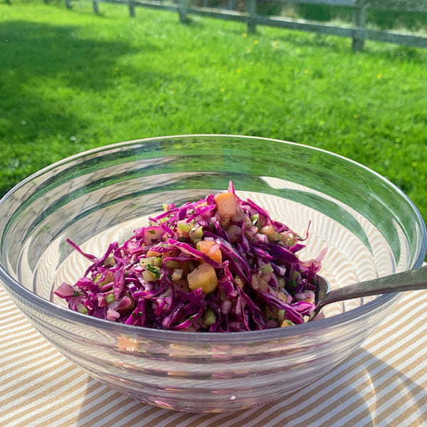 WINTER SALAD WITH RED ONION AND FEIJOA