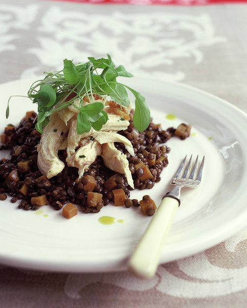 Warm Corn-fed Chicken with Herbed Lentil Salad