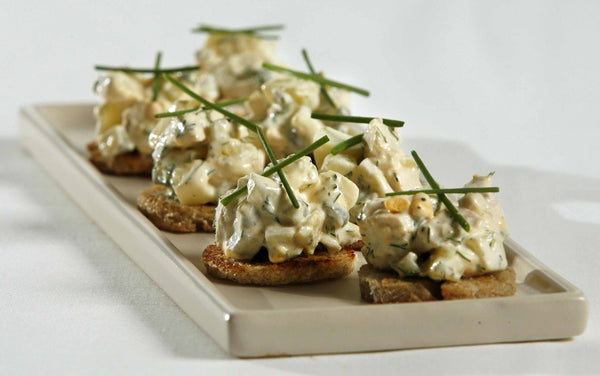 Chicken, Dill and Sour Cream Salad on Rye Bread