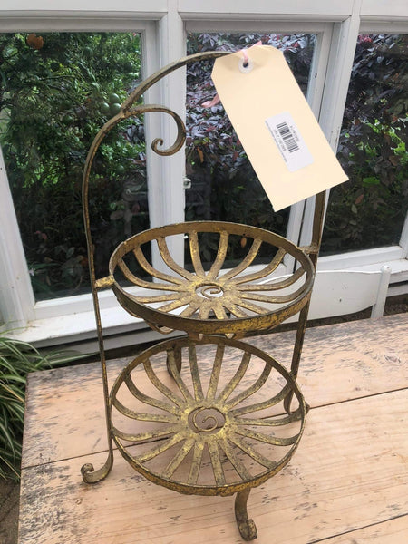 Gold preloved ornamental cake/garden stand