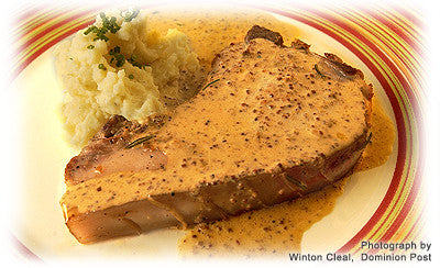 PAN-FRIED PORK LOIN CHOPS WITH MUSTARD SAUCE