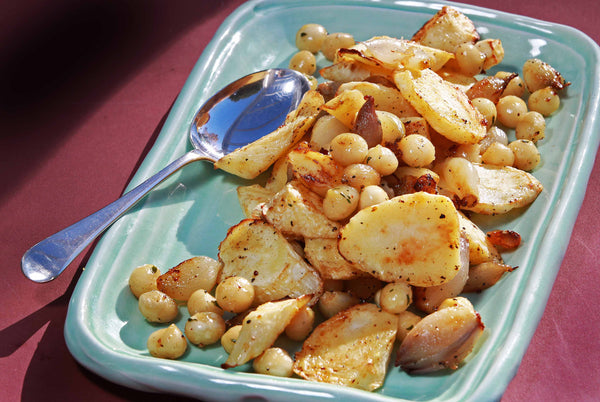 Parsnips and Shallots with Macadamia Nuts