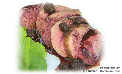 ROASTED VENISON WITH PICKLED BLACKBERRY SAUCE