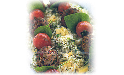 SKEWERED LAMB WITH BOCCONCINI CENTRES